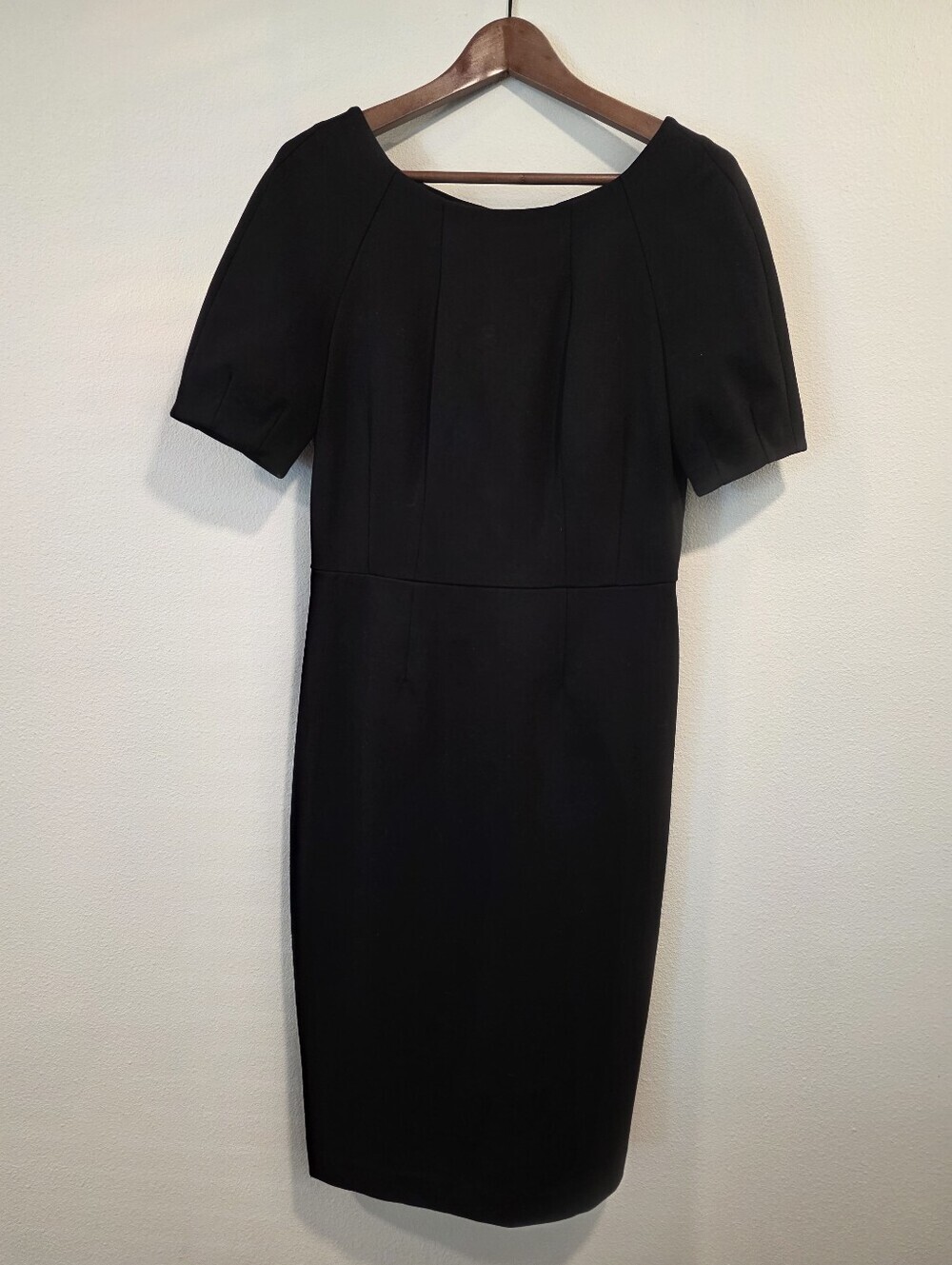 Brooks Brothers Black Short Sleeve Midi Sheath Dress